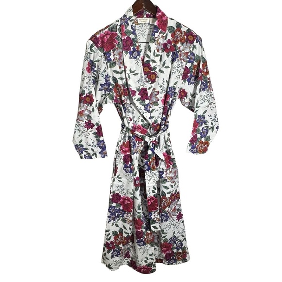 Victoria's Secret Gold Label Vintage Floral 100% Cotton Robe Size Small - Picture 1 of 12